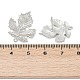 真鍮製スタッドピアスパーツ  カドミウムフリー＆ニッケルフリー＆鉛フリー  カン付き  葉  プラチナ  21.5x18mm  穴：1mm  ピン：0.8x11.5mm&nbsp;KK-Z099-04P-02-3
