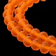 透明ガラスビーズ連売り  多面カット  艶消し  ロンデル  ダークオレンジ  4mm  穴：0.8~1mm  約105~110個/連  38~39cm&nbsp;EGLA-A034-T4mm-MD25-5