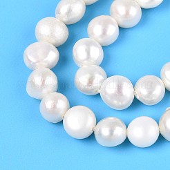 天然養殖淡水パールビーズ連売り  研磨両側  乳白色  6~7x5.5~8x4~6mm  穴：0.5~0.6mm  約48~50個/連  13.58~14.17''（34.5~36センチメートル）&nbsp;PEAR-N014-06D-01