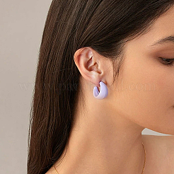 6ペア2色アクリルC字スタッドピアス  ミックスカラー  37.5x16mm  3ペア/カラー&nbsp;EJEW-GO0002-24