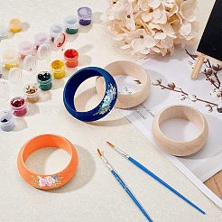 未完成の天然木の腕輪  多面カット  diyウッドクラフト  バリーウッド  内径：2-3/4インチ（6.9cm）&nbsp;BJEW-WH0015-01