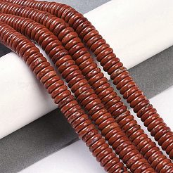 天然石レッドジャスパービーズ連売り  ロンデル  6~6.5x2~2.5mm  穴：1mm  約181~191個/連  15.16~15.35''（38.5~39.1センチメートル）&nbsp;G-Q159-B08-01