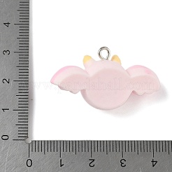 ハロウィーンのテーマ樹脂ペンダント  プラチナアイアンループ付き  バット  21x37x13mm  穴：2.5mm&nbsp;RESI-Z040-04P-05