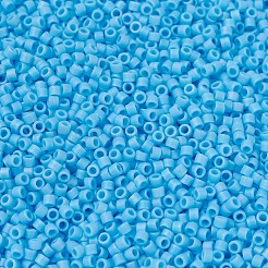 MIYUKIデリカビーズ小  シリンダー  日本製シードビーズ  15/0  （dbs0879)マット不透明ターコイズブルーab  1.1x1.3mm  穴：0.7mm  約175000個/袋  50 G /袋&nbsp;SEED-X0054-DBS0879