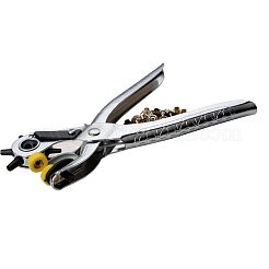 ステンレス鋼 3-in-1 グロメット アイレット プライヤー ツール  穴あけパンチャー付き  プラチナ  21.5x10cm&nbsp;TOOL-PW0001-195P