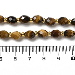 天然石タイガーアイビーズ連売り  シードビーズで  多面カット  オーバル  7.5~8x6~6.5mm  穴：1.2mm  約40~42個/連  15.35~15.55''（39~39.5センチメートル）&nbsp;G-H297-C11-01