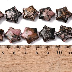 天然石ロードナイトビーズ連売り  スター  シードビーズで  15~15.5x16~16.5x6.5~7mm  穴：1.4mm  約25個/連  15.75''~16.14''（40~41センチメートル）&nbsp;G-K359-E08
