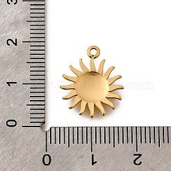 304ステンレスペンダント  イオンプレーティング（ip）  太陽のチャーム  ゴールドカラー  17x15x2mm  穴：1.2mm&nbsp;STAS-C122-02G