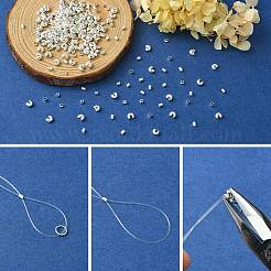 300 個 3 スタイル鉄 & 真鍮つぶし玉カバー  銀  2~3x2~3mm  穴：1.2~1.5mm  100個/スタイル&nbsp;KK-YW0002-16