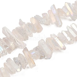 天然水晶ポイントビーズ連売り  染め  ナゲット  15~30x4~8x4~7mm  穴：1mm  8インチ&nbsp;G-K181-B28