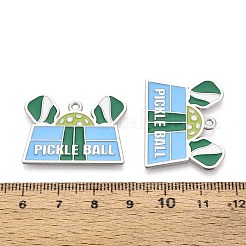 合金スポーツエナメルペンダント  ピックルボールチャーム  プラチナ  23x30x1mm  穴：1.6mm&nbsp;ENAM-T022-71P
