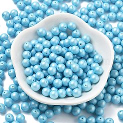 焼付塗装ガラスシードビーズ  ラウンド  ディープスカイブルー  6mm  穴：0.8mm  約1800個/1ポンド&nbsp;SEED-H003-02D