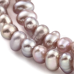 天然養殖淡水パールビーズ連売り  ロンデル  ロージーブラウン  2.8~3.2mm  穴：0.5mm  約66個/連  7.68インチ（19.5cm）&nbsp;PEAR-C003-33C