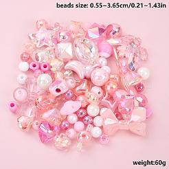 60g3色アクリルビーズ  混合図形  ミックスカラー  7~36.5x7~36.5x5.5~36.5mm  穴：1.8~4.5mm  約12個/20g  20 G /カラー&nbsp;MACR-YW0003-35