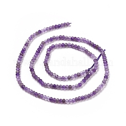 天然石アメジストビーズ連売り  多面カット  ロンデル  3x2mm  穴：0.3mm  約188個/連  15.55''（39.5センチメートル）&nbsp;X-G-E194-01