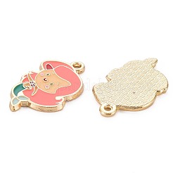 合金エナメルチャーム  カドミウムフリー＆ニッケルフリー＆鉛フリー  ライトゴールド  人魚  鮭色  28.5x18.5x2mm  穴：1.6mm&nbsp;LS-ENAM-S126-116-NR