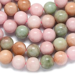 天然石マレーシアジェイドビーズ連売り  染め＆加熱  ラウンド  ピンク  10mm  穴：1.2mm  約38~40個/連  15.08''~15.16''（38.3~38.5センチメートル）&nbsp;G-B165-C06-10mm