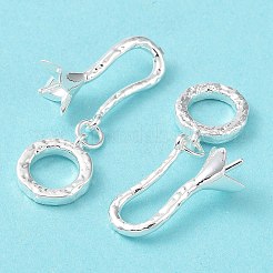 真鍮ヒートンキャップペンダント  片穴パーツ用  ニッケルフリー  銀  31.5mm  穴：1mm  ピン：0.9mm&nbsp;KK-A189-04S