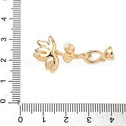 真鍮エナメル折りたたみ留め具  ニッケルフリー  淡水パールと  花  18KGP本金メッキ  36.5mm&nbsp;KK-S531-31G-B
