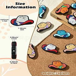 20個 4色 カウボーイハット 食品グレード 環境に優しいシリコンフォーカルビーズ  ミックスカラー  17x30x7.5mm  穴：2mm  5個/カラー&nbsp;SIL-CJ0002-10