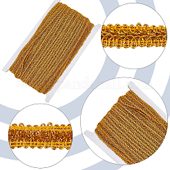 13mメタリックヤーンリボン  ジャカードリボン  ムカデレースリボン  服飾材料  ゴールデンロッド  1/2インチ（14mm）  約14.22ヤード（13m）/カード&nbsp;OCOR-WH0058-59A