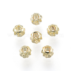 真鍮ビーズ  ニッケルフリー  ロンデル  14KGP本金メッキ  3x2.5mm  穴：1mm&nbsp;KK-N259-52
