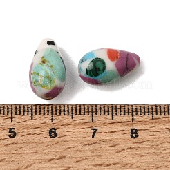 合成宝石ビーズ  模様と涙  ミックスカラー  16x10mm  穴：1.5mm&nbsp;GG-CBA75B3-02