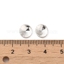 ガラスラインストーンカボション  ポイントバック＆バックメッキ  多面カット  フラットラウンド  クリスタル  8x3mm&nbsp;RGLA-P037-10B-001