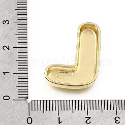 真鍮のスライドチャーム  文字L  ゴールドカラー  文字l  25x18.5x5mm  穴：11x2.5mm&nbsp;KK-Z163-01G-L