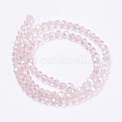 電気メッキガラスビーズセット  ABカラーメッキ  ファセット（32ファセット）  ラウンド  ピンク  3.5~4.5mm  穴：0.5mm  約100個/連  13.9~15.7インチ（35.5~40cm）&nbsp;EGLA-F120-AB-A03