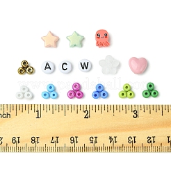 DIYブレスレットジュエリー検索キット  ガラスシードビーズ入り  アクリルビーズ  ミックスカラー  4mm  穴：1.5mm  5色  12 G /カラー  60グラム&nbsp;DIY-FS0007-83