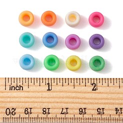360 個 12 色不透明プラスチックビーズ  艶消し  バレル  ミックスカラー  9x6mm  穴：3.8mm  30個/カラー&nbsp;KY-FS0001-14