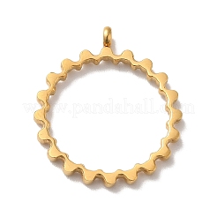 PVD真空メッキ304ステンレスペンダント  長持ちメッキ  リングチャーム  ゴールドカラー  26x23x2mm  穴：2mm&nbsp;STAS-M311-12G
