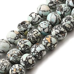 合成ターコイズビーズ連売り  染め  ラウンド  甘露  13~14mm  穴：1mm  約29個/連  15.35~15.55''（39~39.5センチメートル）&nbsp;G-F791-D01-02A