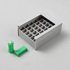 粘土陶器用のアルファベット記号ABSプラスチックスタンプセット  ポリマークレイスタンプ  グリーン  a～zの文字  28x12x8.5mm  36pc&nbsp;DIY-WH0308-942A