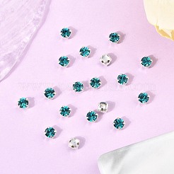 プレシオサ® マキシマ クリスタル 縫い付けカップ  チェコクリスタル  真鍮製爪付き台座付き  719 35 021 チャトン（丸）  銀  ブルージルコン60230個  ss16（3.8~4mm）&nbsp;X-PRC-SS16-60230-S