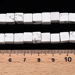 天然石ハウライトビーズ連売り  キューブ  6~7x6~6.5x6~6.5mm  穴：1mm  約60~61個/連  15.04~15.35''（38.2~39センチメートル）&nbsp;G-T139-6x6-02A