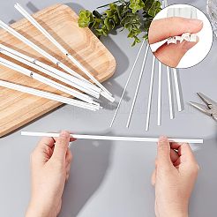 6セット6スタイルのABSプラスチックバーロッド  DIYサンドテーブル建築モデル作成用  ホワイト  250x2~5x1~3mm  1セット/スタイル&nbsp;DIY-OC0008-25