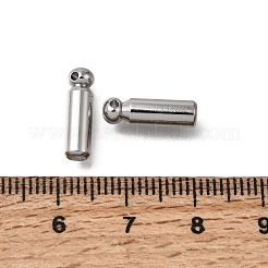 真鍮製ラペルピンエンドキャップ  ブローチピン用ゴム栓  コラム  プラチナ  13.5x4mm  穴：1.2mm&nbsp;FIND-Z123-01P