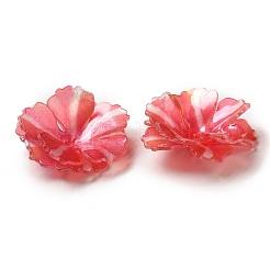 フラワービーズキャップ  DIYのジュエリーには  レッド  27~29x7~9mm  穴：0.9~1mm&nbsp;SACR-C002-04A