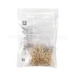 DIYイヤリングパーツキット  304ステンレススチールピアスフック100個を含む  304ステンレススチール製ラウンドリング100個  100個のプラスチック製イヤーナット  ミックスカラー  20x20x3mm  穴：2mm&nbsp;DIY-FS0009-10