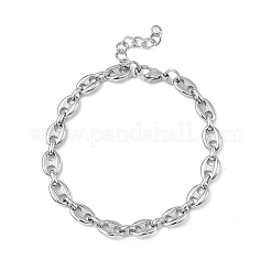 304ステンレススチールリンクブレスレット  コー​​ヒー豆  ステンレス鋼色  7.09インチ（18cm）&nbsp;BJEW-B169-02P