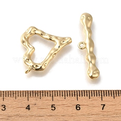 真鍮製マンテル  カドミウムフリー＆ニッケルフリー＆鉛フリー  ハート  18KGP本金メッキ  ハート：21x20x3.5mm  穴：1.6mm  バー：7.5x30x3.5mm  穴：1.6mm&nbsp;LS-KK-H480-01G