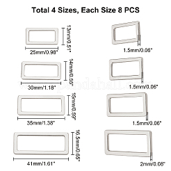 32スタイルの合金バックル4個  長方形  プラチナ  30x14x1.5mm&nbsp;FIND-WR0002-90P