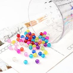 混合クラックルガラスビーズ  ラウンド  6mm  穴：1.3~1.6mm&nbsp;X-CCG-Q001-6mm-M