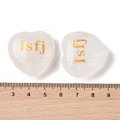 天然水晶ハート彫刻MBTIフィギュア彫像ホームオフィスデスク装飾用  単語isfj  30x30x12.5~13mm&nbsp;X1-G-K353-05G