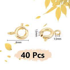 40 個真鍮引き輪  ニッケルフリー  18KGP本金メッキ  6x1.5mm  穴：1.5mm&nbsp;KK-UN0002-74