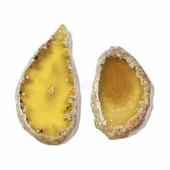 天然ブラジルの瑪瑙の大きなペンダント  混合形状  黄緑  55~86x37~41x5~5.5mm  穴：2mm&nbsp;G-S214-11