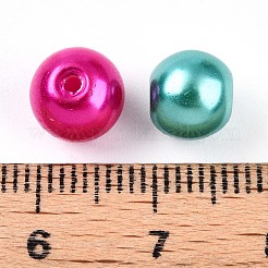 ベーキングペイント、パール加工ガラス、パールビーズ  ラウンド  ミックスカラー  8~8.5mm  穴：1~1.4mm  約1567個/1000g&nbsp;HY-Q003-8mm-M01