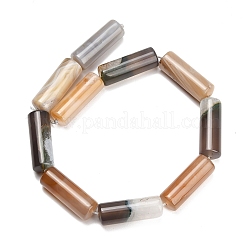 天然石瑪瑙ビーズ連売り  コラム  ペルー  39.5~40x13.5~15mm  穴：1.2~1.4mm  約10個/連  15.51''~15.63